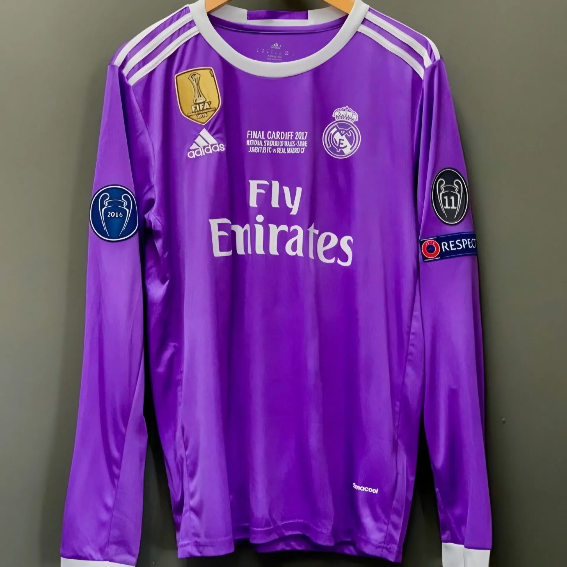 Real Madrid 2016/17 Purple Away Long-Sleeve Retro Jersey Set| Master Quality 