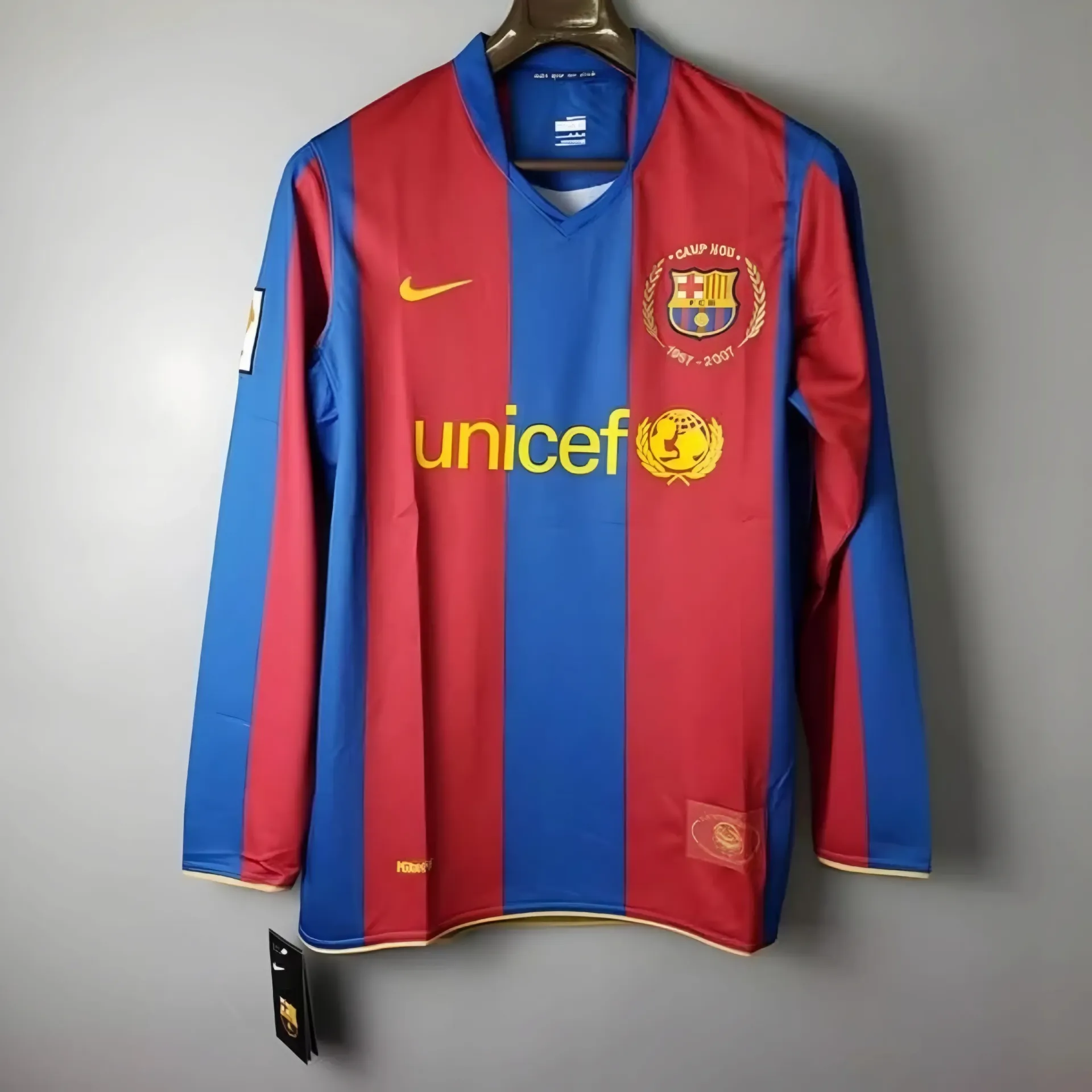 FC Barcelona 2007/08 Home Long-Sleeve Retro Jersey |Master Quality